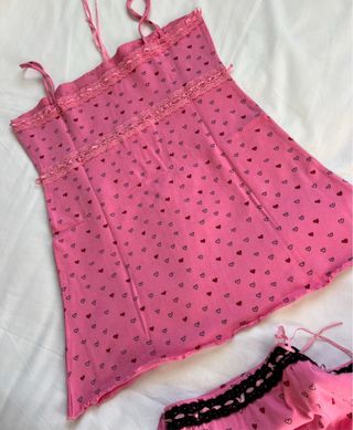 Pijama mujer corto estampado corazones