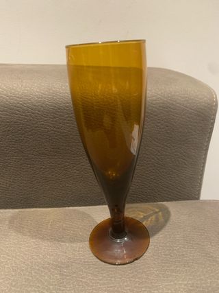 6 copas de champán color caramelo