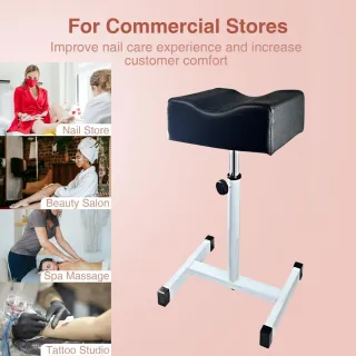 Taburete Negro Ajustable Pedicura Manicura