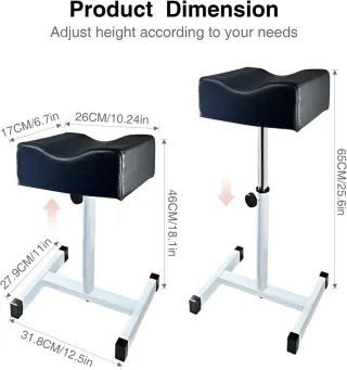 Taburete Negro Ajustable Pedicura Manicura