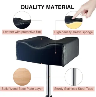 Taburete Negro Ajustable Pedicura Manicura