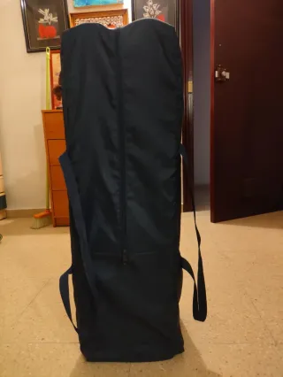 Cuna de viaje con diseño de oso y tren