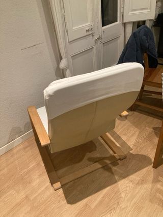 Hamaca IKEA blanca madera tipo POÄNG