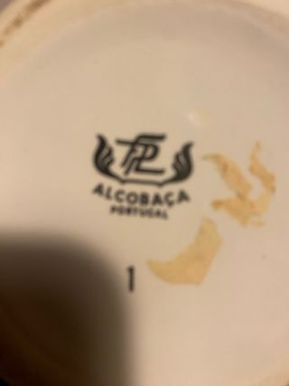 Juego tocador cerámica vintage pavos reales