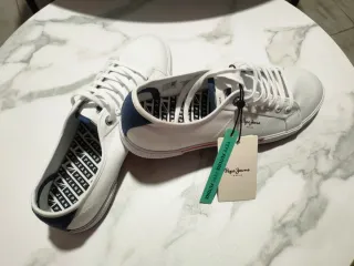 Zapatillas Pepe Jeans Lona Blancas y Azul