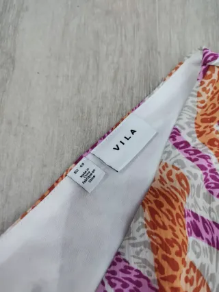 Vestido Vila cruzado estampado con cinturón T40