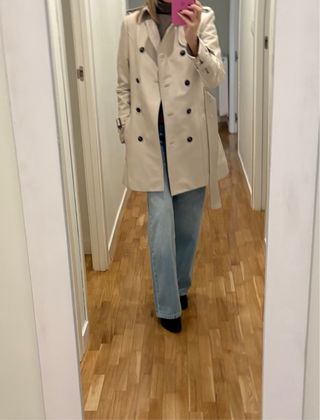 Gabardina Zara Mujer Talla XS Beige