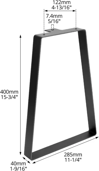 Patas Trapezoidales Negras para Muebles