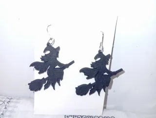 Pendientes Bruja Madera nuevos Artesanía