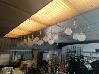 Lámpara Techo Vintage Cristal Dorado