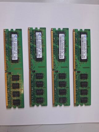 4 Módulos de memoria RAM Samsung DDR2 1Gb