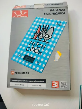 Bascula cocina vidrio grueso