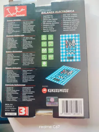 Bascula cocina vidrio grueso