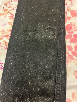 Vaqueros Mango Skinny Glitter Negros
