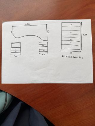 Escritorio esquinero de madera con cajonera extra