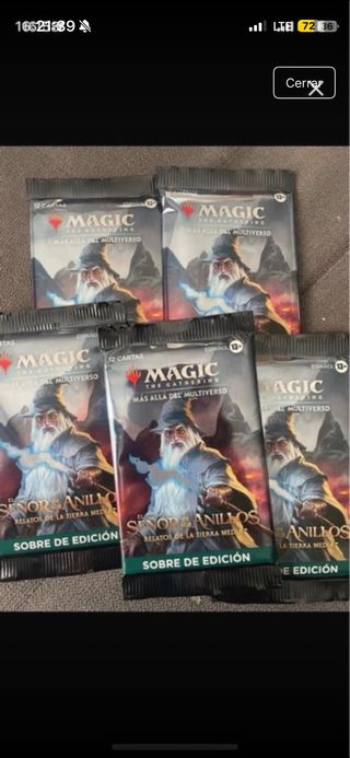 5 Sobres Magic El Señor de los Anillos español