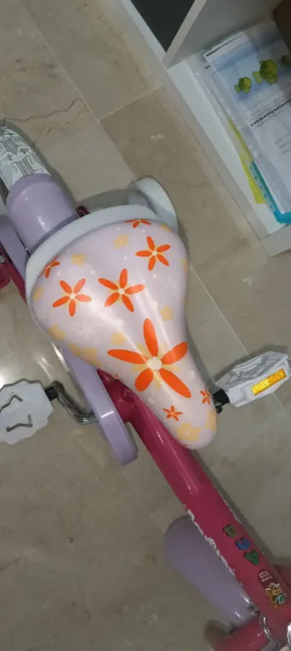 Bicicleta infantil  unicornio rosa con cesta