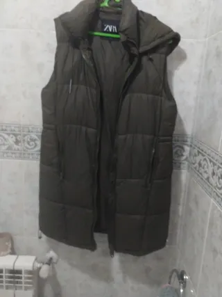 Chaleco acolchado largo mujer