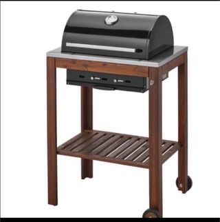 Barbacoa Carbón IKEA Madera Metal Negra y madera