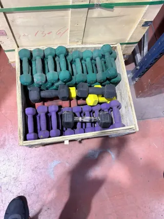 Mancuernas de colores (lote) 1kg y 1.5 kg 6e