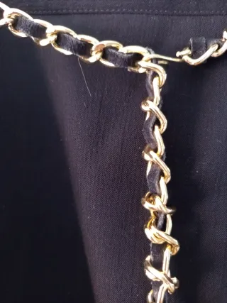 Falda Lápiz Negra estilo Chanel Vintage Talla L