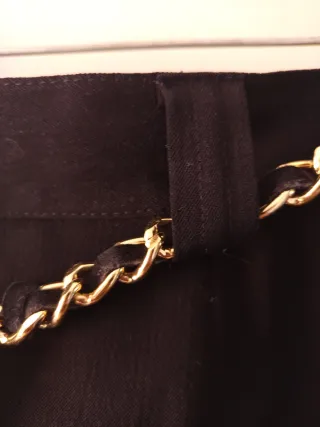 Falda Lápiz Negra estilo Chanel Vintage Talla L