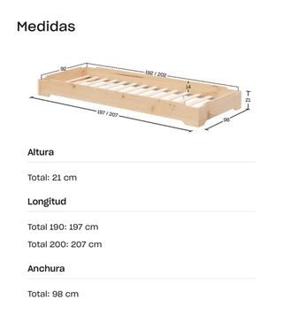 Cama Montessori 90cm Lufe Apilable