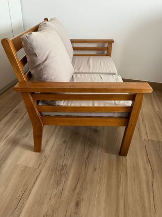 Sofá y mesa de jardín madera Acacia para exterior