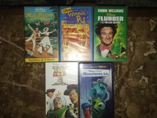 Lote 5 Películas VHS Disney Clásicos
