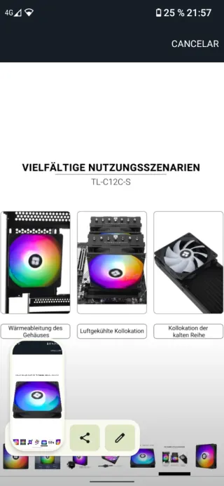 Ventilador Thermalright C12C-S 120mm ARGB CPU