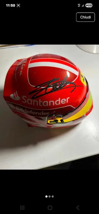 Casco F1 Leclerc autografato con foto prova