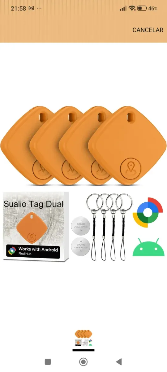 4 Rastreadores Sualio Tag Dual Naranja