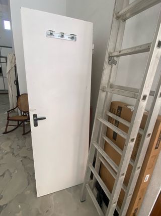 Puerta blanca de hierro ANCHO: 67 cm ALTO: 197 cm