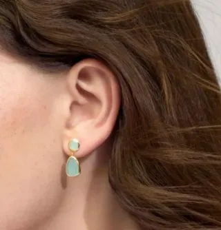 Pendientes de Oro con Piedras Turquesa