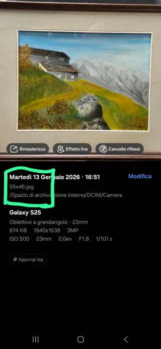 Quadro paesaggio con firma PEREZ