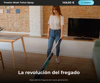 FREGONA SIN CABLE CECOTEC FREEGO WASH TWICE SPRAY
