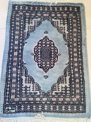 Alfombra Persa Pequeña Rosa y Azul