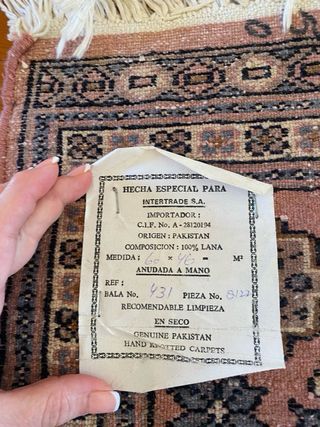 Alfombra Persa Pequeña Rosa y Azul