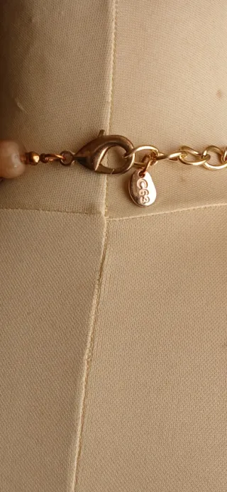 Lunga collana bigiotteria con pietre marroni  C63