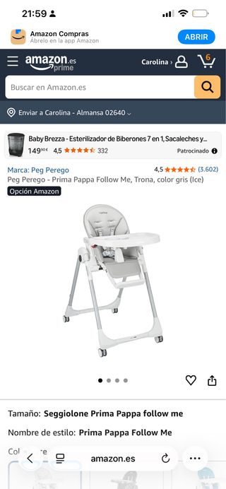Trona Peg Perego Grigia