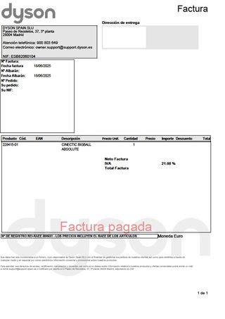 Aspiradora NUEVA Dyson Cinetic Big Ball Absolute 2