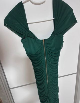 Vestido verde drapeado