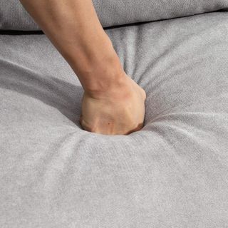 Sofá de 2 Plazas Moderno en Estilo Nórdico con Respaldo Acolchado, en Poliéster y Madera, 145X76X88 Cm, Gris Claro