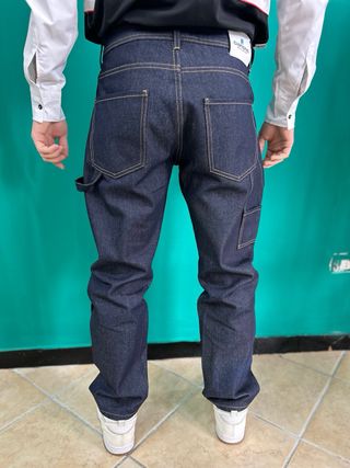 Pantaloni uomo baggy carhartt Wide Leg Blu Indigo
