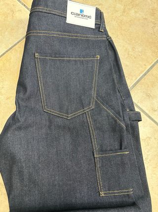 Pantaloni uomo baggy carhartt Wide Leg Blu Indigo