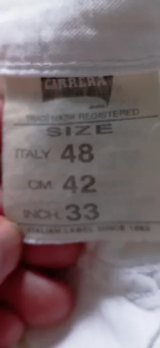 Pantaloni Carrera Uomo Taglia 48 Cotone Bianco