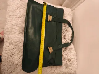 Bolso Piel Vintage 70s Verde Dorado