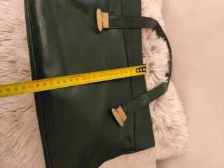 Bolso Piel Vintage 70s Verde Dorado