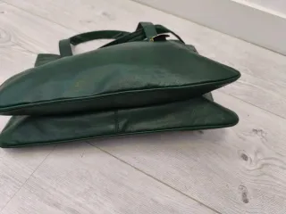Bolso Piel Vintage 70s Verde Dorado