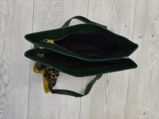Bolso Piel Vintage 70s Verde Dorado